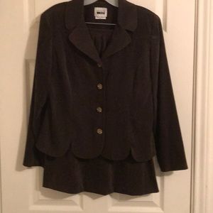 3X HP 🎉vintage Leslie Faye brown skirt suit